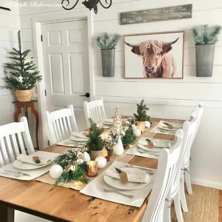 Dining Table Set for Christmas Dinner