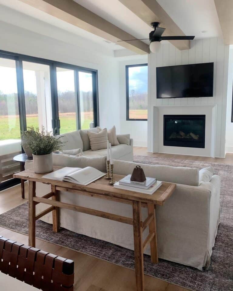 Floating Elegance With Wood and Black
