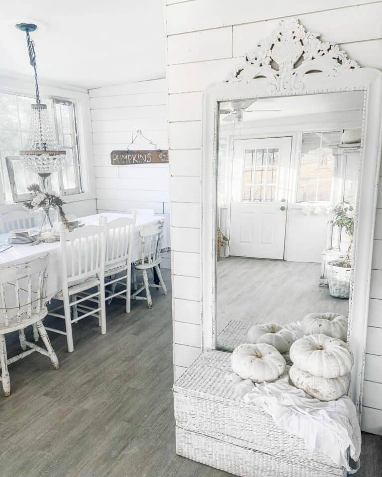 French Country Dining Room With White Décor