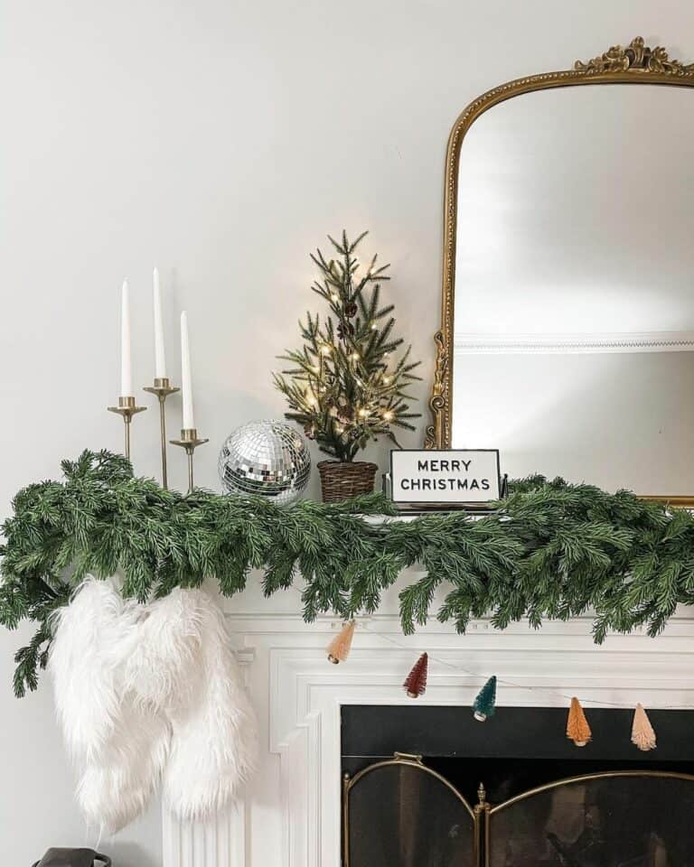 Graceful Garlands Over White Mantel