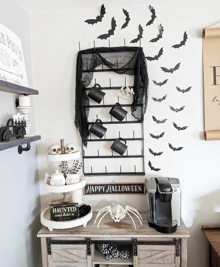 Halloween-themed Home Coffee Bar