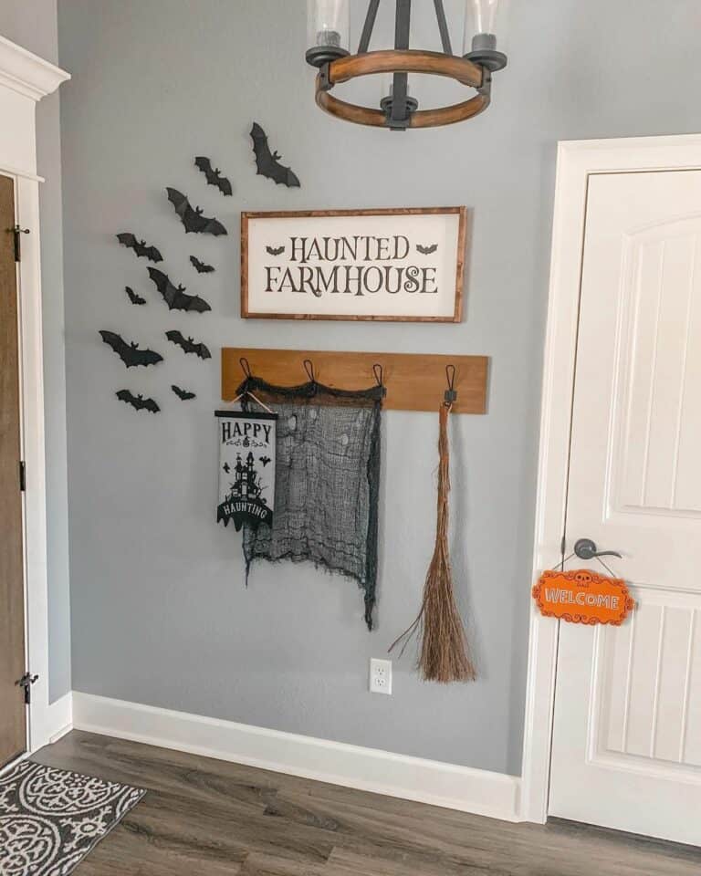 Haunted Farmhouse With Wooden Chandelier