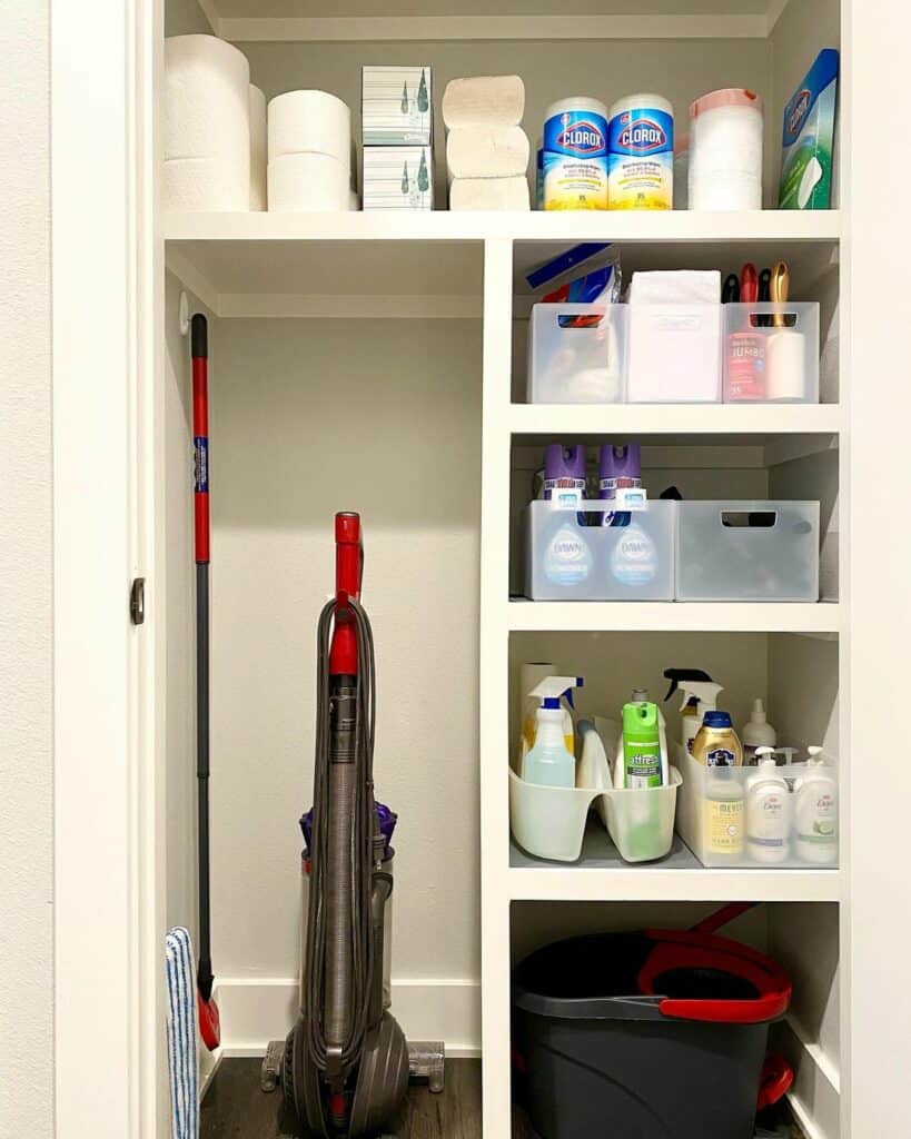 Helpful Shelving To Organize a Cleaning Closet