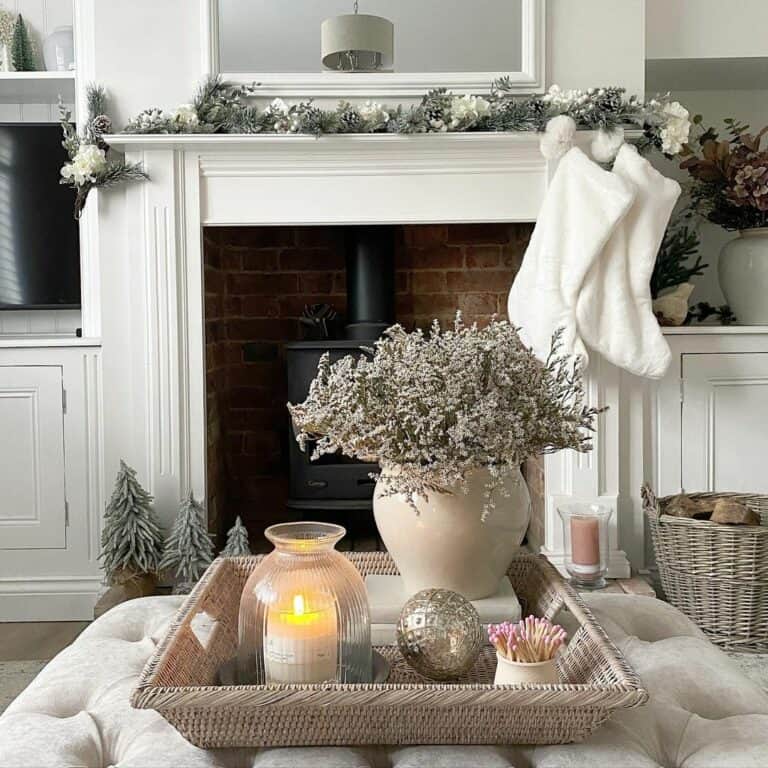 Holiday Living Room Filled With Neutral Colors