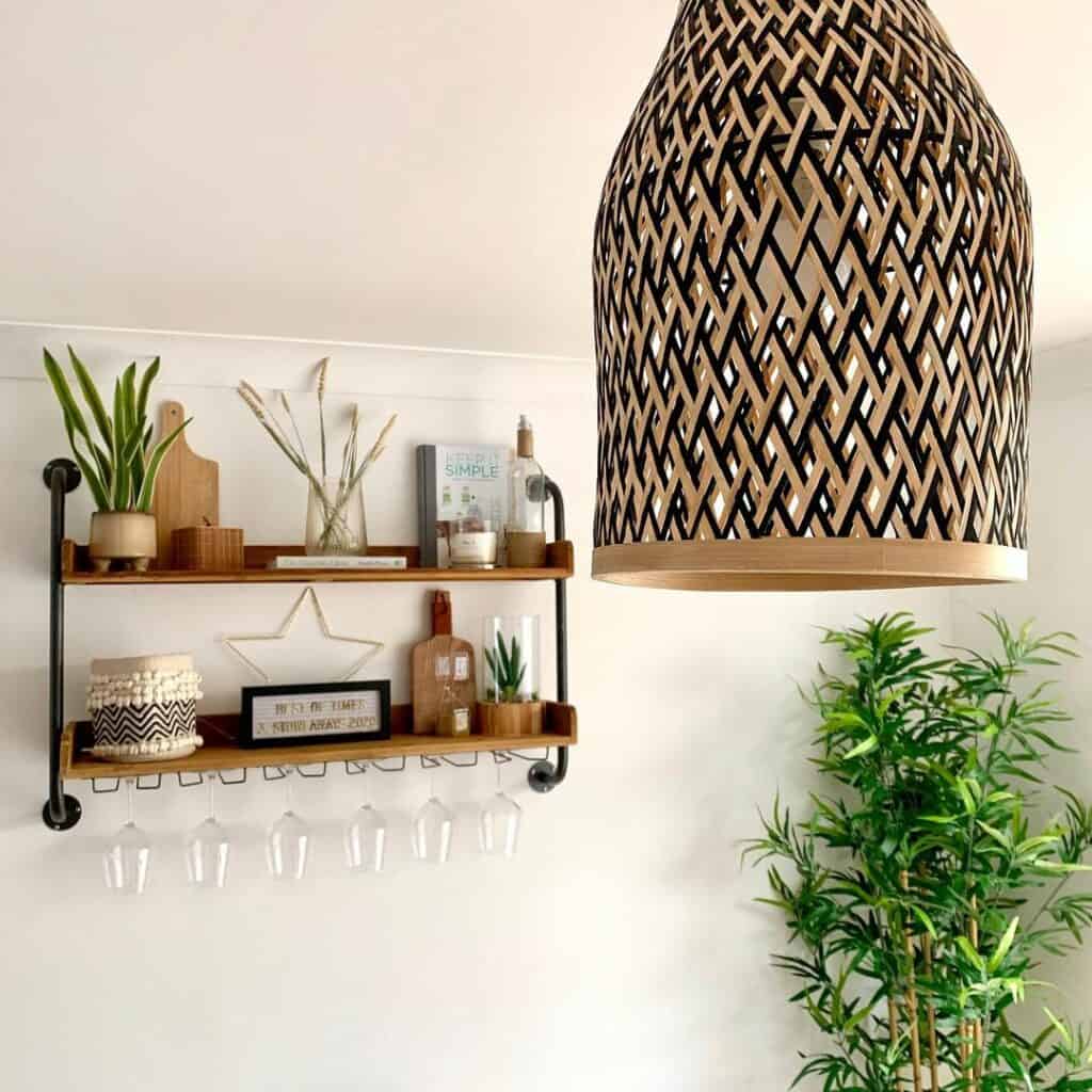 Industrial Shelves With Boho Accents