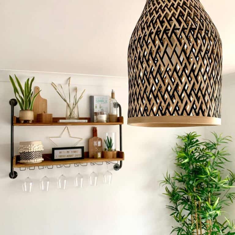 Industrial Shelves With Boho Accents