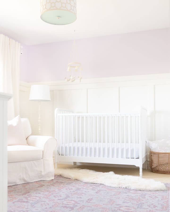 Lilac and White for a Soft Nursery Design