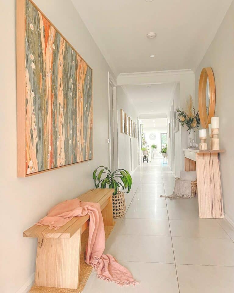 Long Narrow Hallway Features Lovely Wood Elements