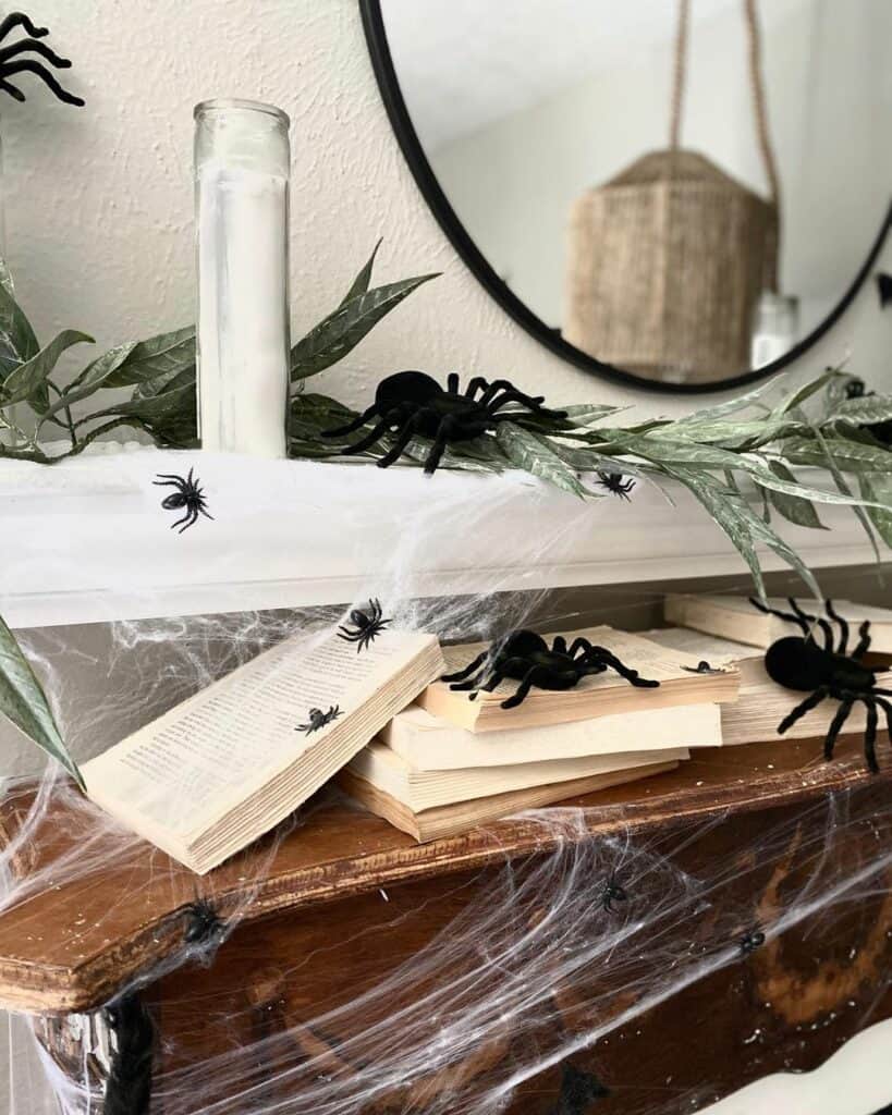 Mantel Invasion: Spiders Claim Their Space for the Season