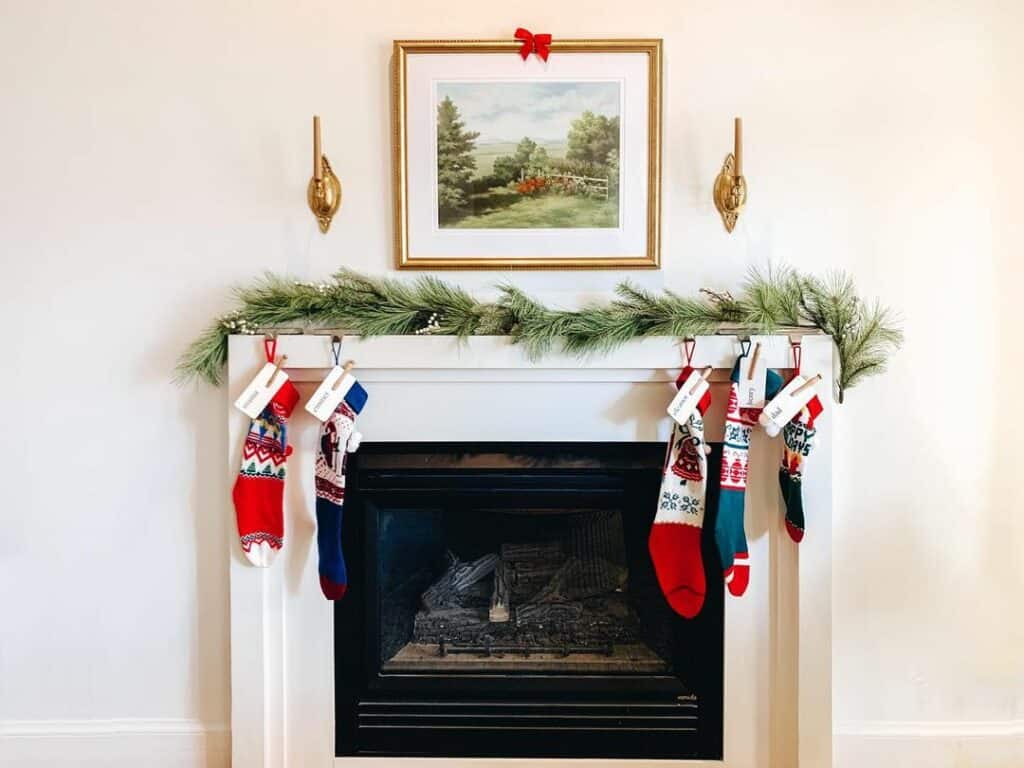 Minimalistic Living Room With Christmas Stockings