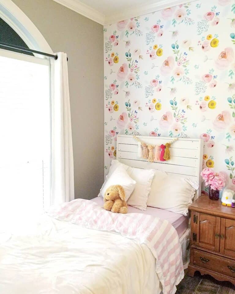 Modern Cottage Bedroom With Floral Wallpaper
