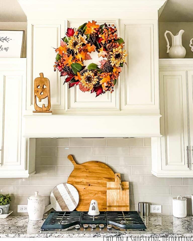 Modern Country Kitchen With Fall Wreath