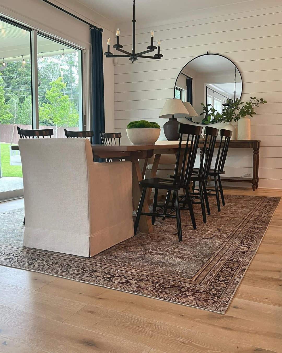 Modern Dining Room With Vintage Rug - Soul & Lane