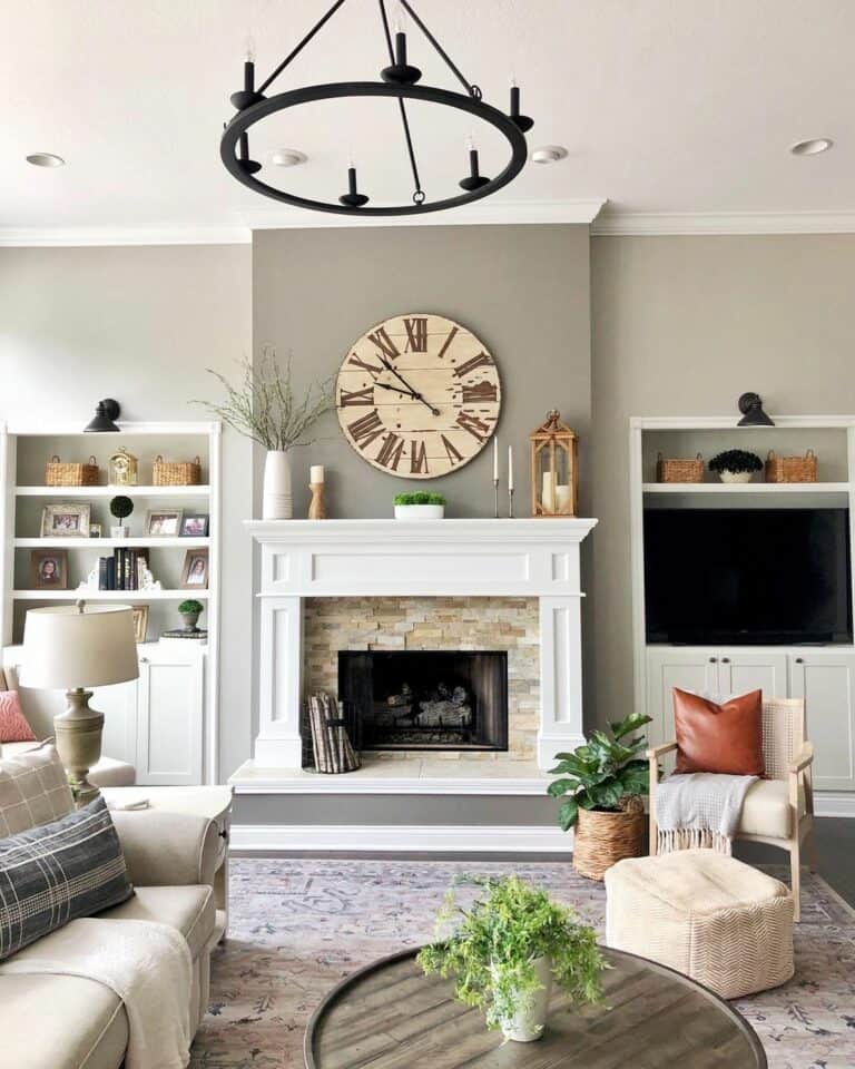Modern Farmhouse Gray Living Room Accent Wall