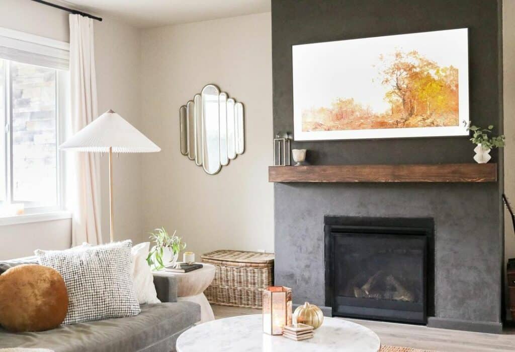 Modern Living Room With Framed Artwork