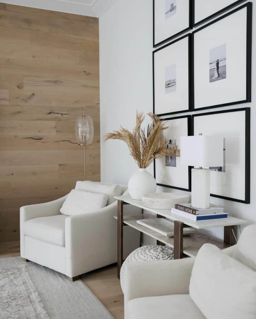 Modern Wood Paneling Complements White Walls