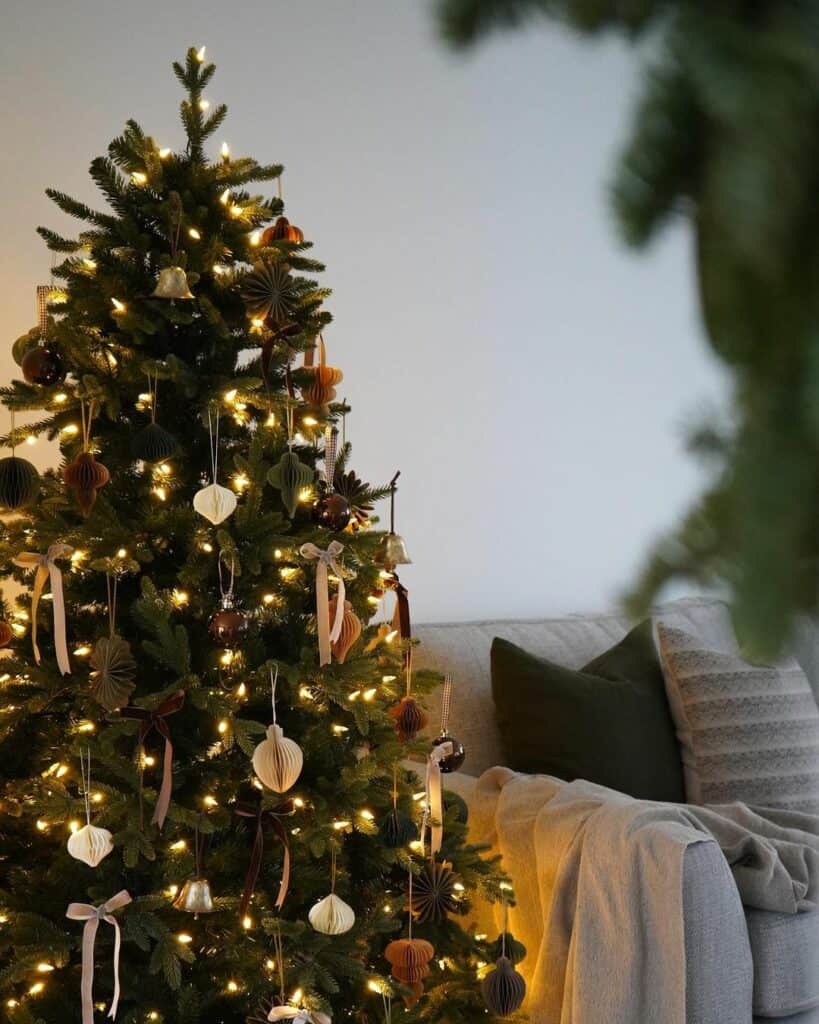 Moody Living Room With Christmas Tree