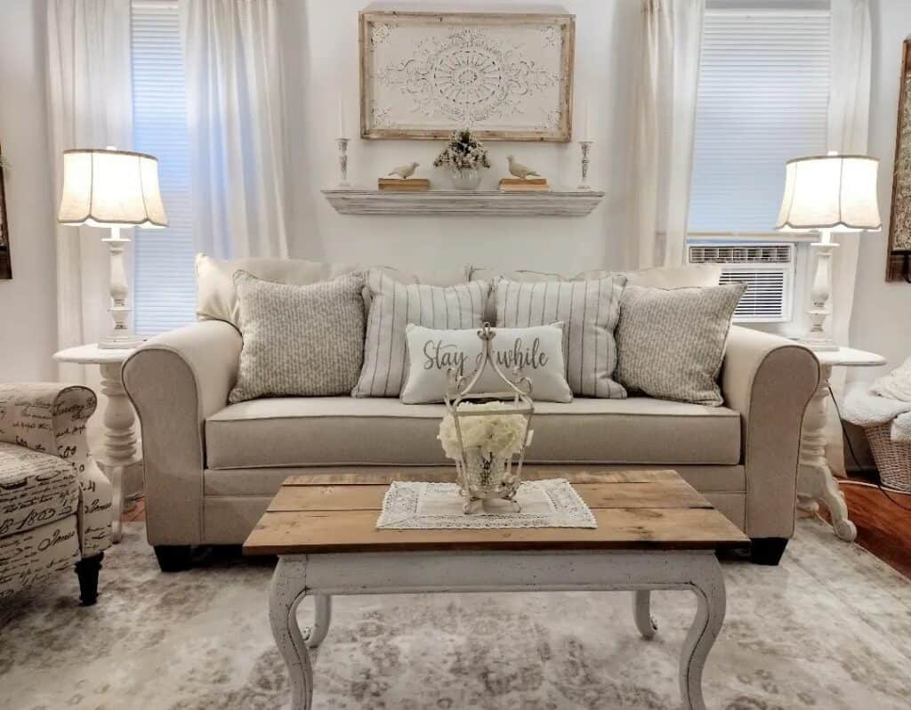 Neutral Farmhouse Living Room Furniture Ideas
