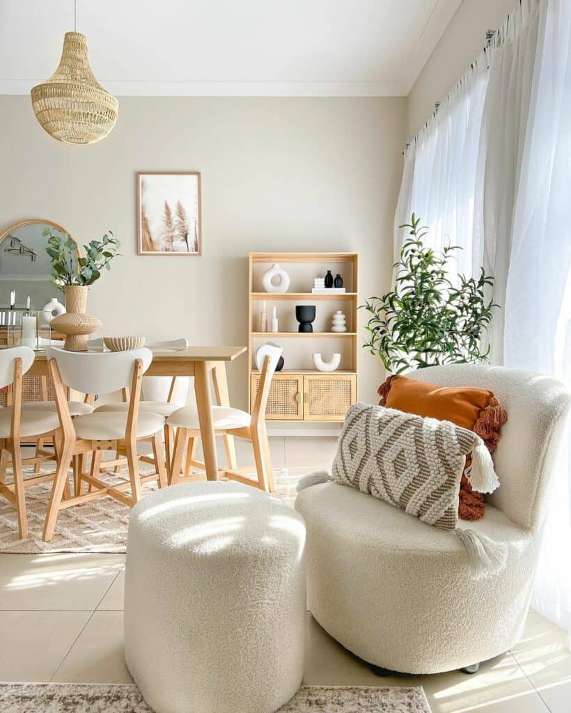 Organic Shapes Soften a Dining Room