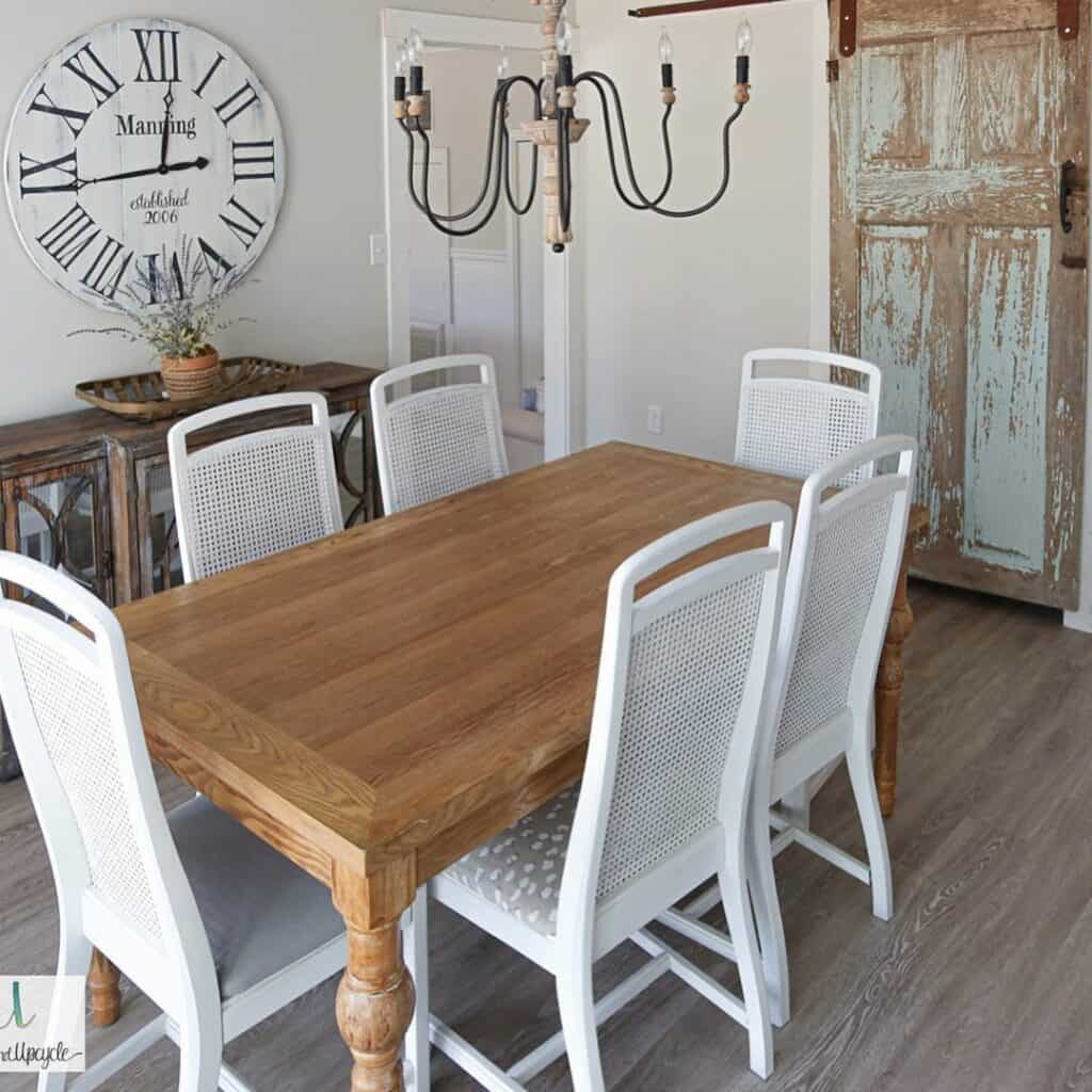 Rustic Dining Room Table Ideas With White Chairs
