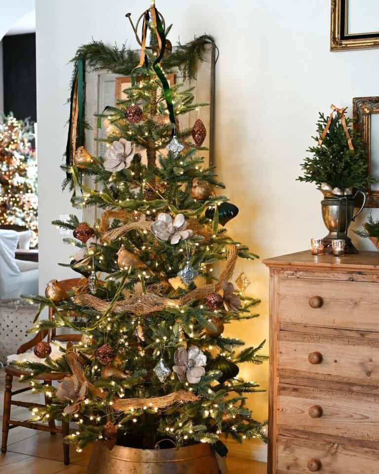 Rustic Holiday Tree With Bronze Accents