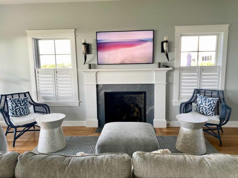 Simple Gray Living Room Accent Wall