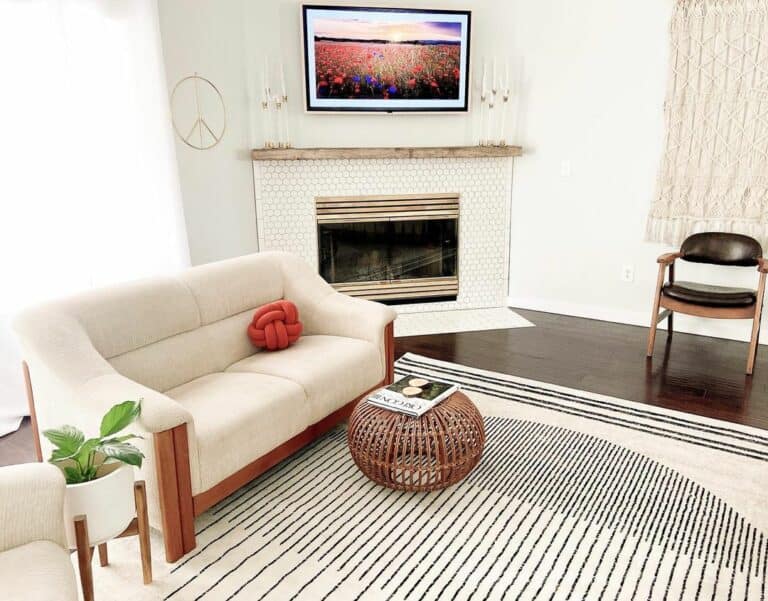 Slanted Fireplace for Living Room TV Wall Ideas