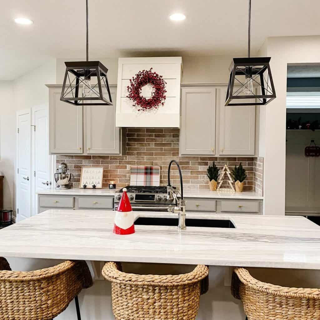 Small Kitchen Islands With Seating in Farmhouse Kitchen