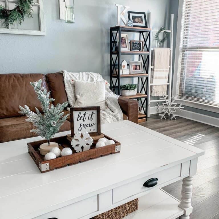 Snowy Showpiece on Living Room Coffee Table