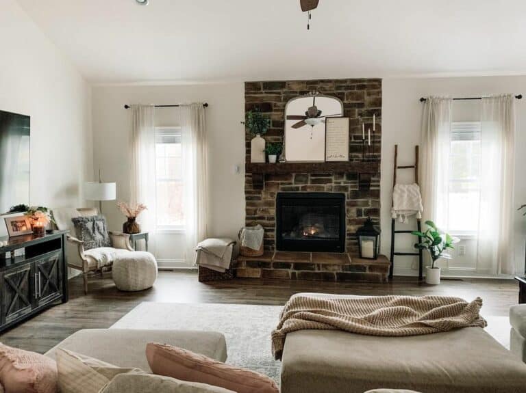 Stone Fireplace Focal Point