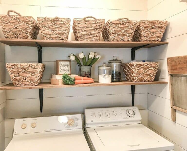 Storage Shelves With Matching Baskets
