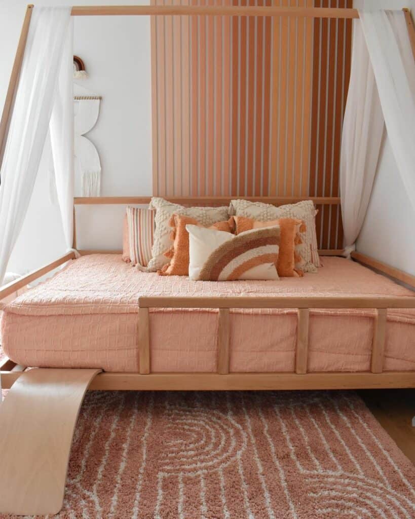 Striped Designs in a Pink Palette Bedroom