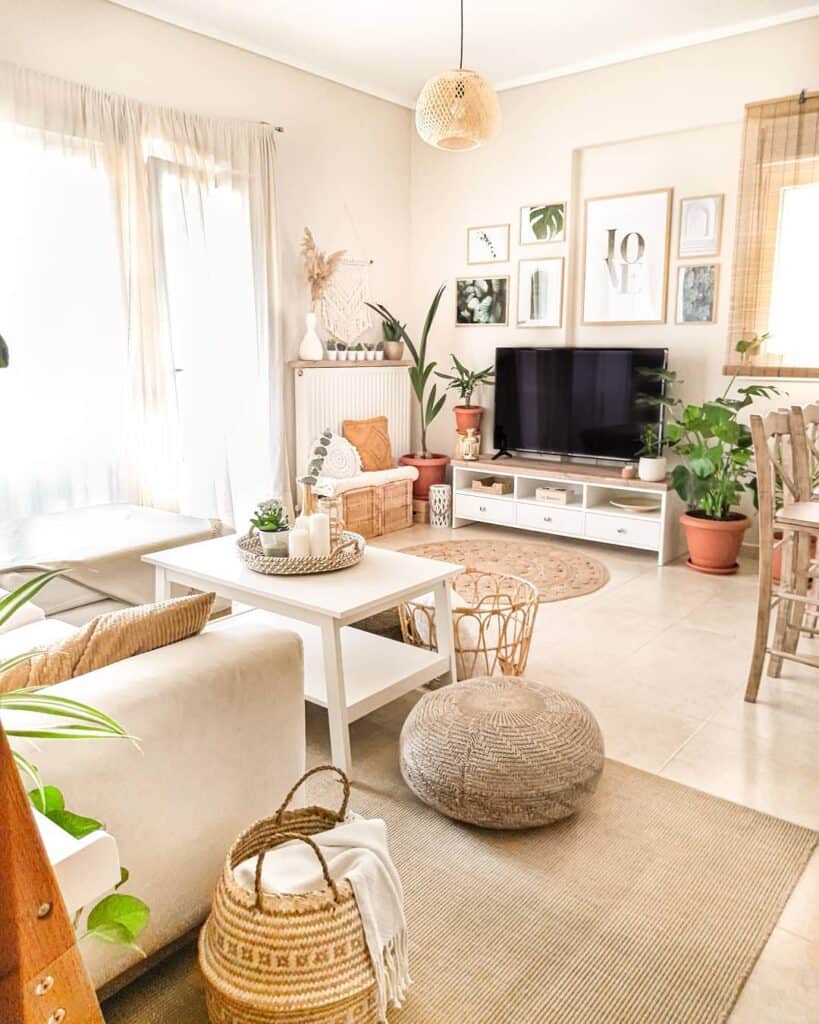TV Blended With Indoor Greenery