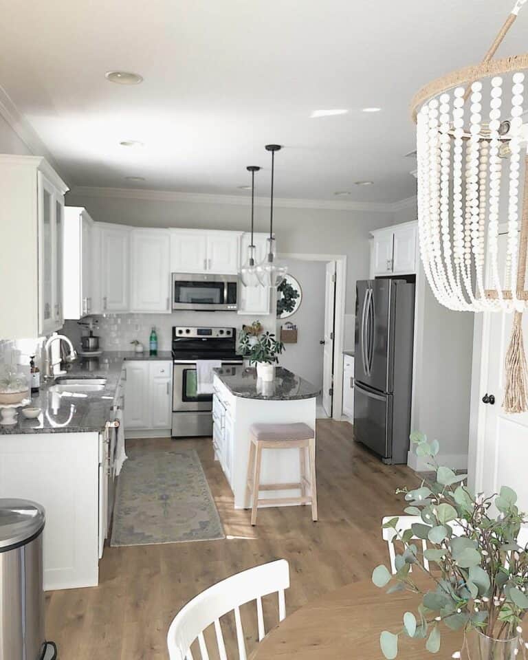 Warm and Cozy Farmhouse Kitchen With Black Counters