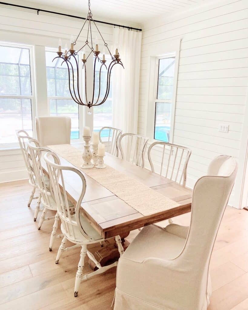 White Dining Room Filled With Natural Light