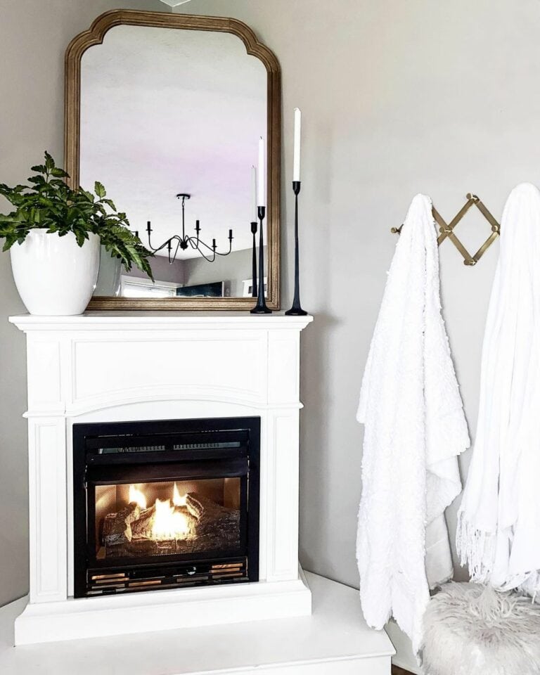 White Living Room with Blanket Hooks