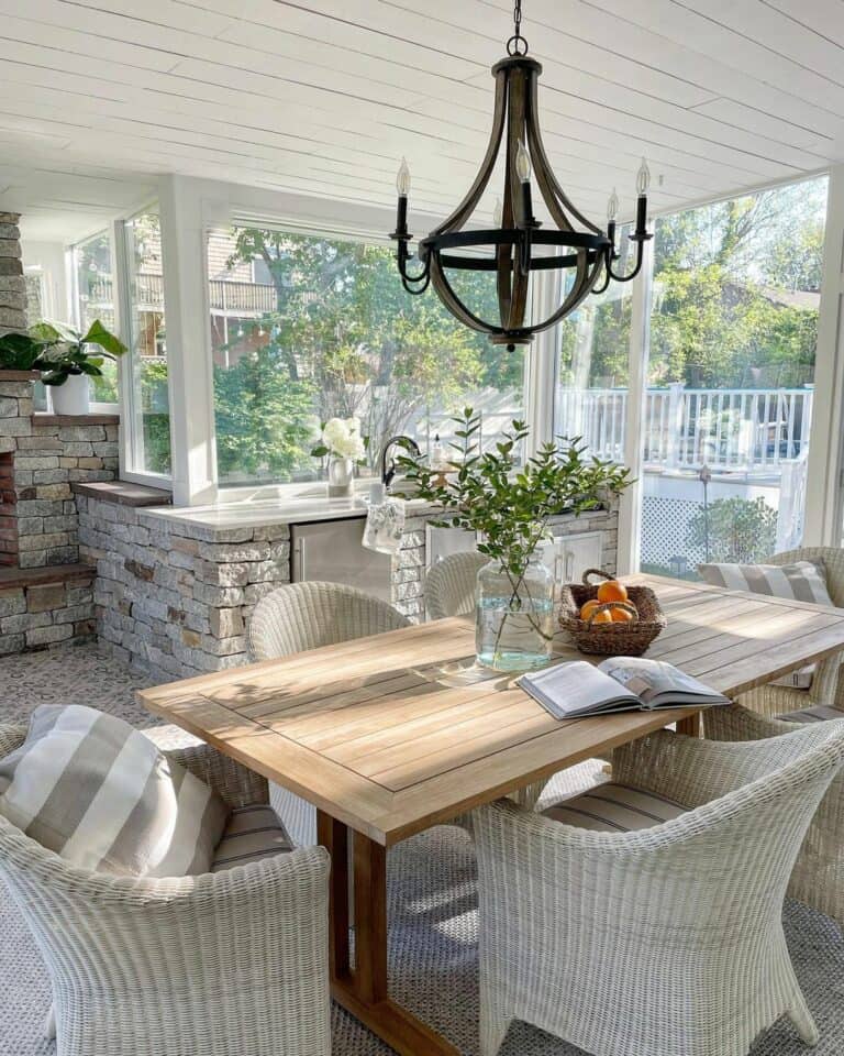 White Shiplap Ceiling Ideas for Dining Room