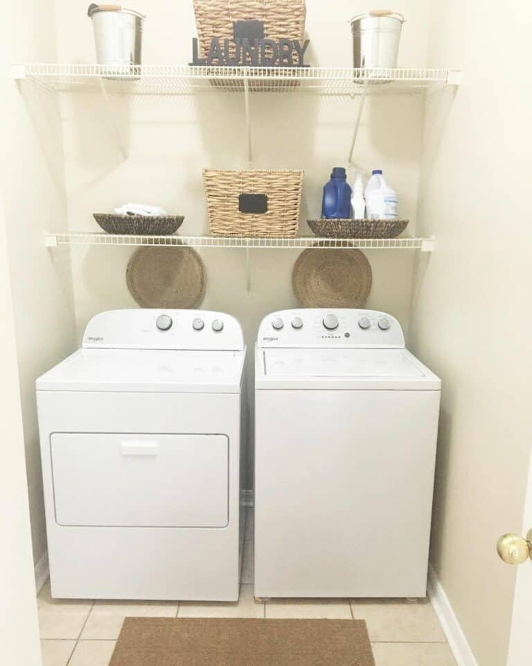 White and Neutral Laundry Room Decorating Ideas