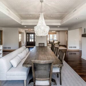 Expansive Dining Room Table With Banquette Seating