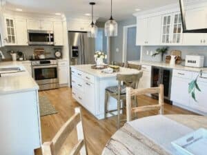 Clean White Tones in Farmhouse Kitchen