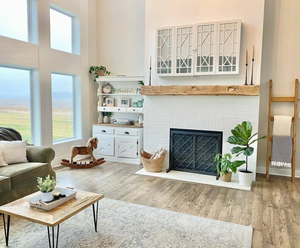 Rustic Wood Flooring To Soften White Walls