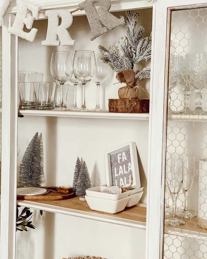 Built-in Hutch Decorated With Trees