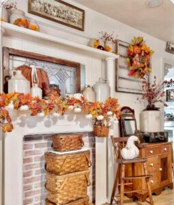 Colorful Fall Garland Ideas for Bright Mantel Decor