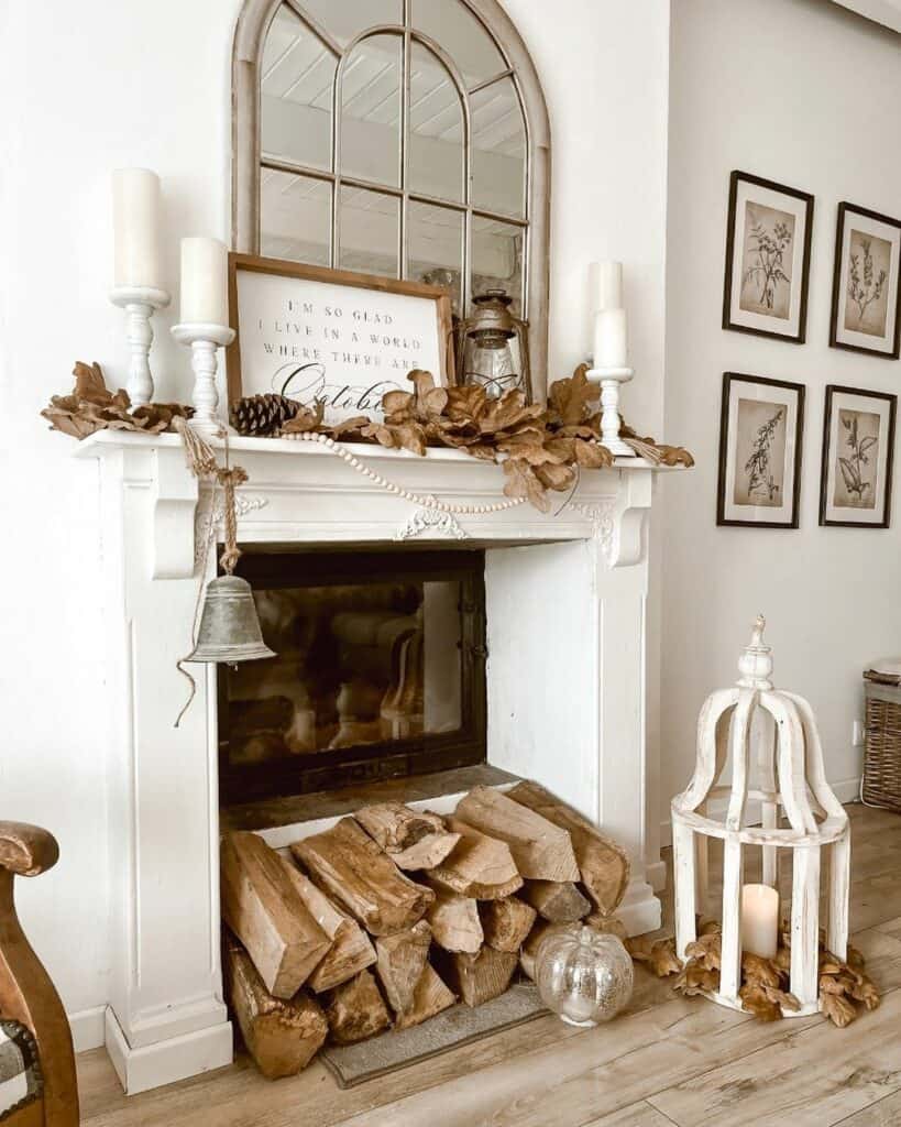 Cozy Natural Fall Fireplace