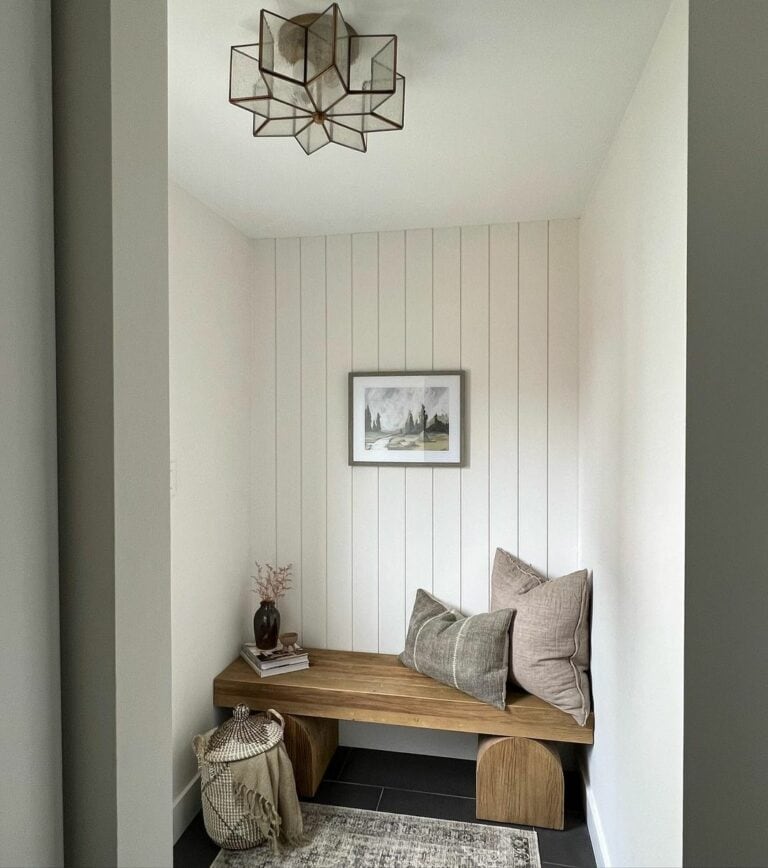 Cozy Room With Vertical Shiplap Accent Wall