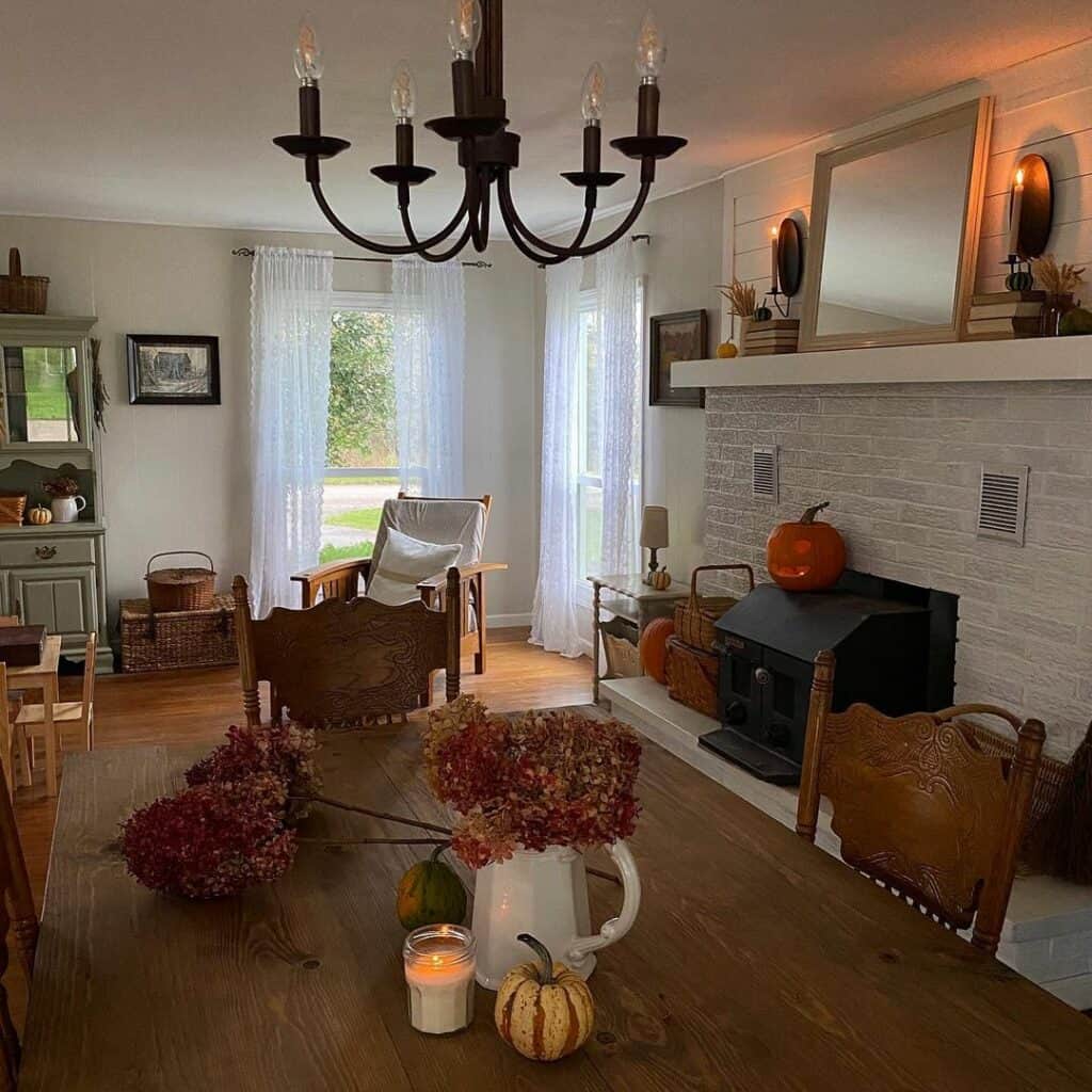 Fall Farmhouse Kitchen With Ambient Lighting