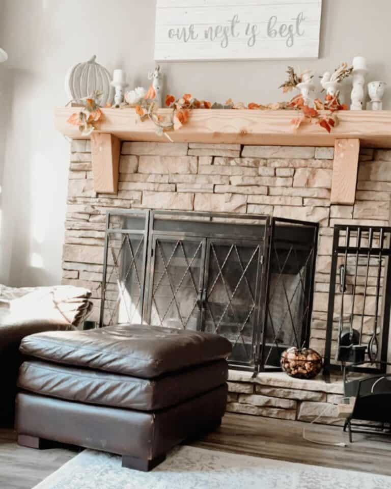 Fall Mantel Décor With Rustic White Candlesticks Soul & Lane