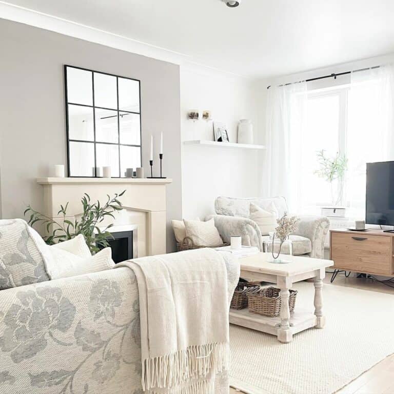 Fireplace Mantel With Mirror