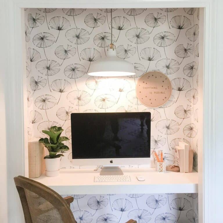 Floating Desk in a Compact Alcove