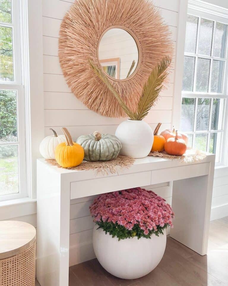 Flowers and Gourds Create a Fun Fall Style
